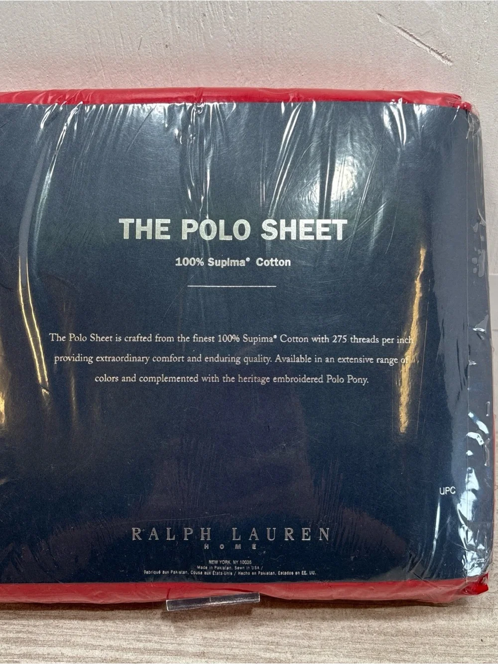 Vintage Ralph Lauren The Polo Sheet Regatta Red Supima Cotton King Flat Sheet